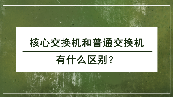 核心交換機和普通交換機的區別