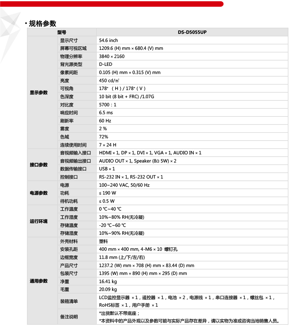 DS-D5055UP產品參數