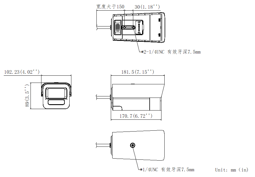 DS-2CD5A45EWDV3-IZ(S)系列產品尺寸