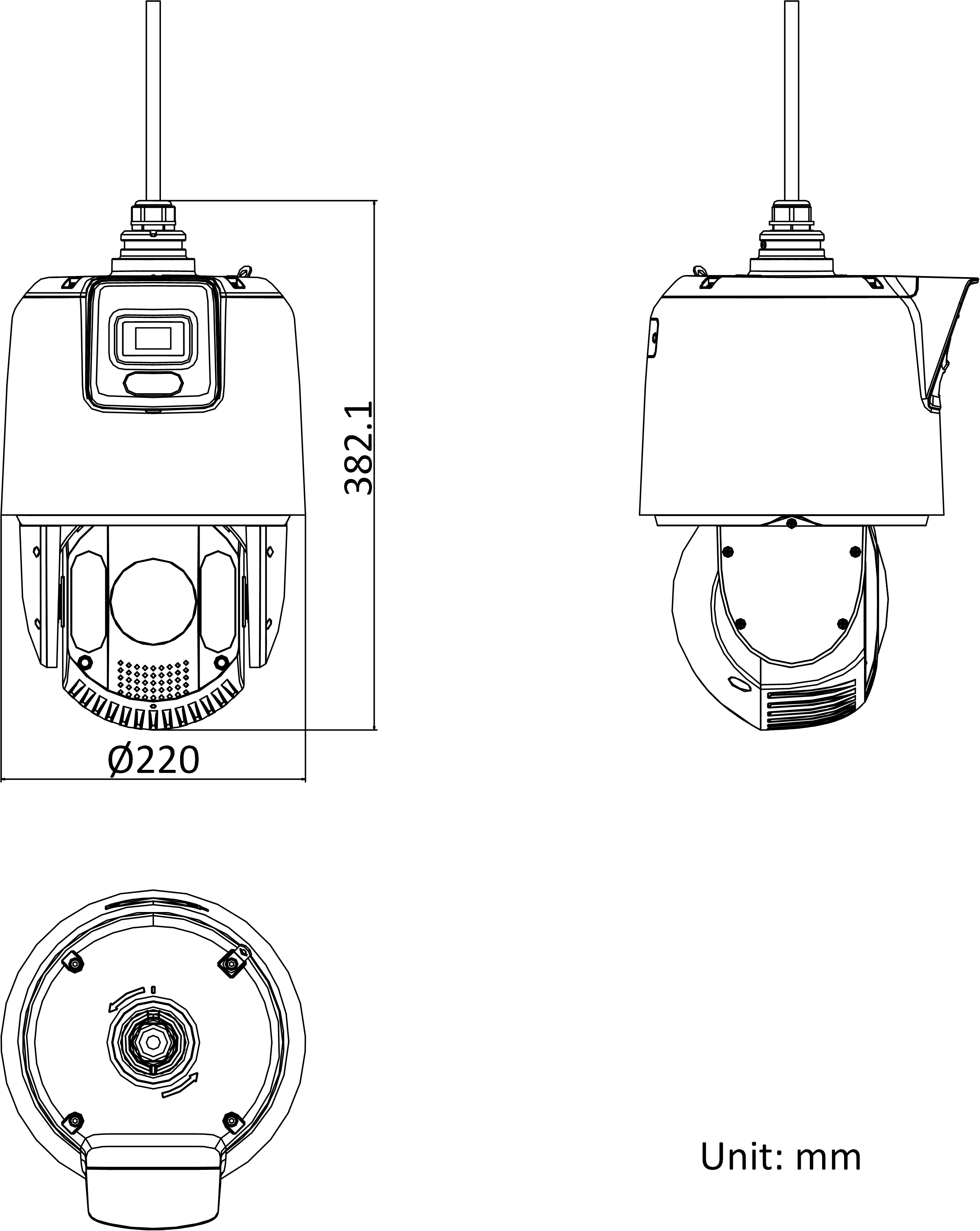 iDS-2SE7C144IW-DB產品尺寸