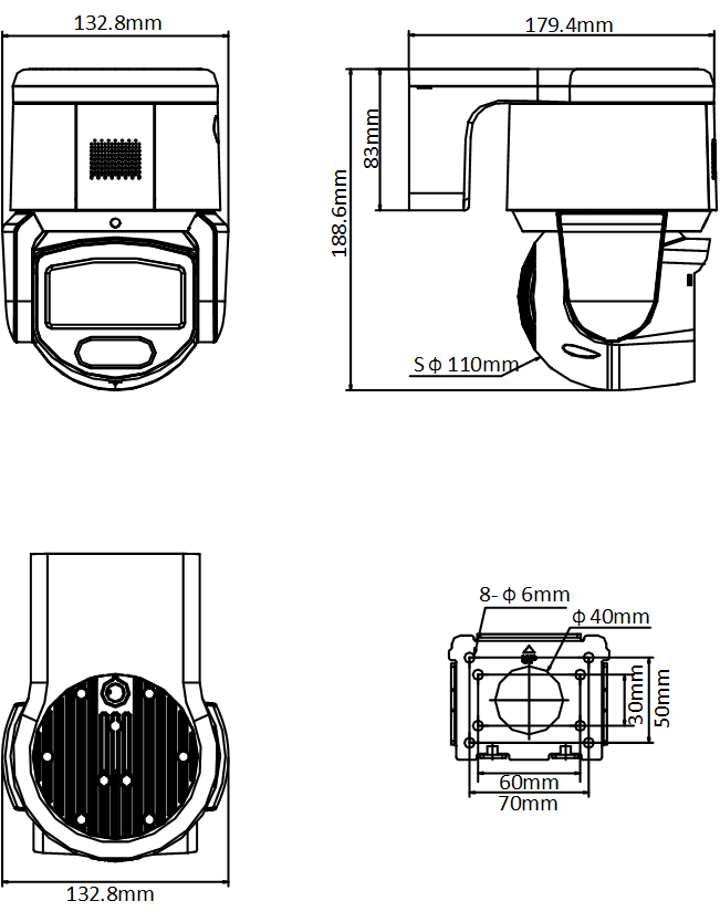 iDS-2PT3S40BW-DE產品尺寸