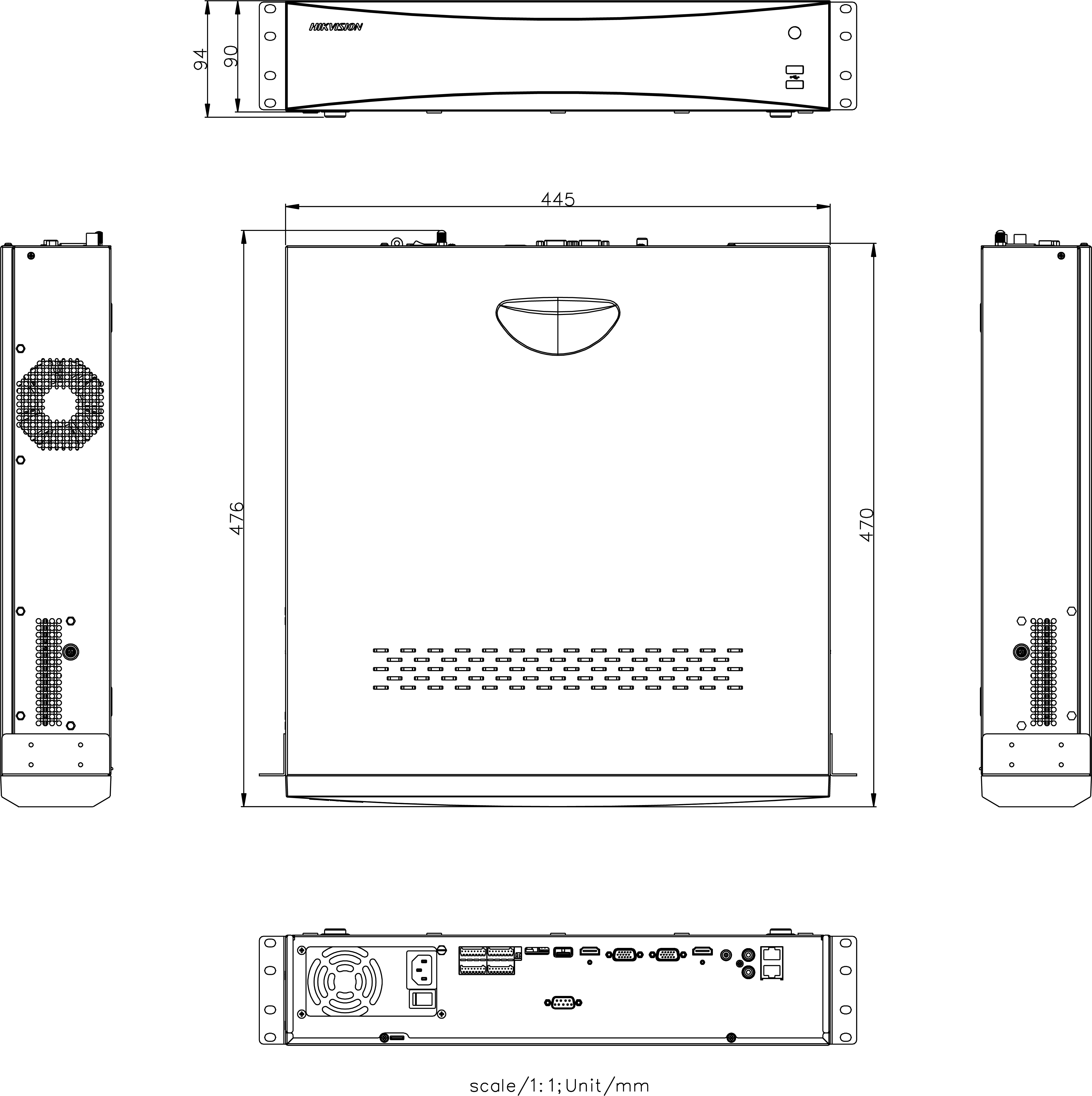 DS-8600NX-I8產品尺寸